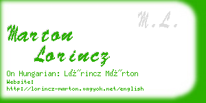 marton lorincz business card